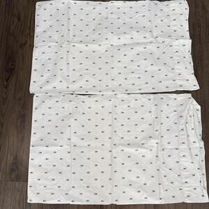 Pair Ralph Lauren Queen  Pillowcases Skull And Crossbones 100% Cotton